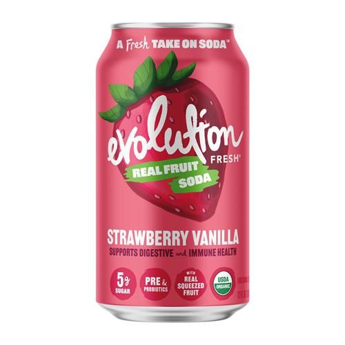 Boisson gazeuse biologique fraise vanille Evolution Fresh, 355 ml