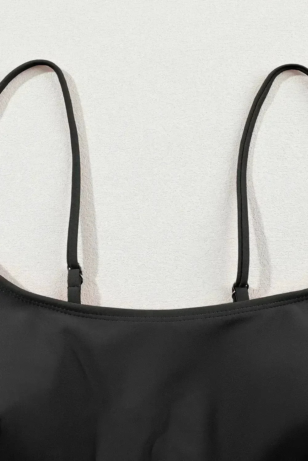 Ensemble bikini taille haute à fines bretelles patchwork rayé rose
