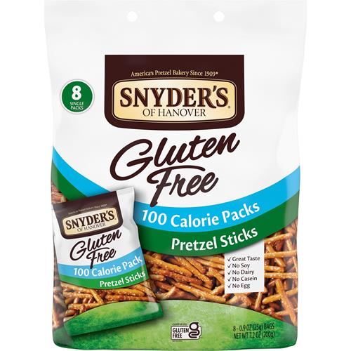 Bâtonnets de Bretzels Sans Gluten Snyders Of Hanover, Paquets Individuels de 100 Calories, 8 unités