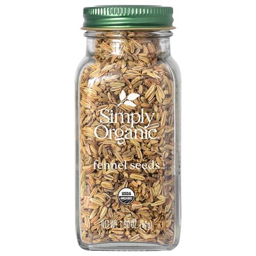 Graines de fenouil entières Simply Organic, format économique de 453 g, saveur douce, aromatique, rappelant la réglisse, casher