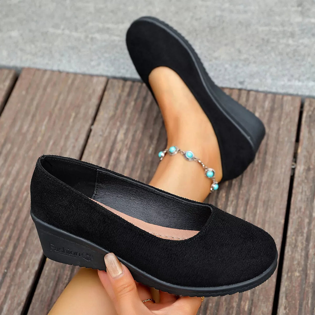Mocassins compensés à enfiler