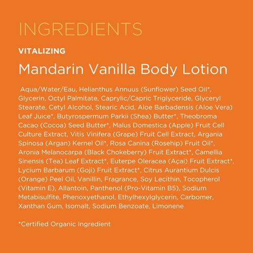 Andalou Naturals Lait Corporel Vitalisant, Hydratant Corporel Mandarine Vanille, 237 ml, Beurre de Karité, Beurre de Cacao, Huile d'Argan, Huile de Rose Musquée & Aloe Vera, Vegan