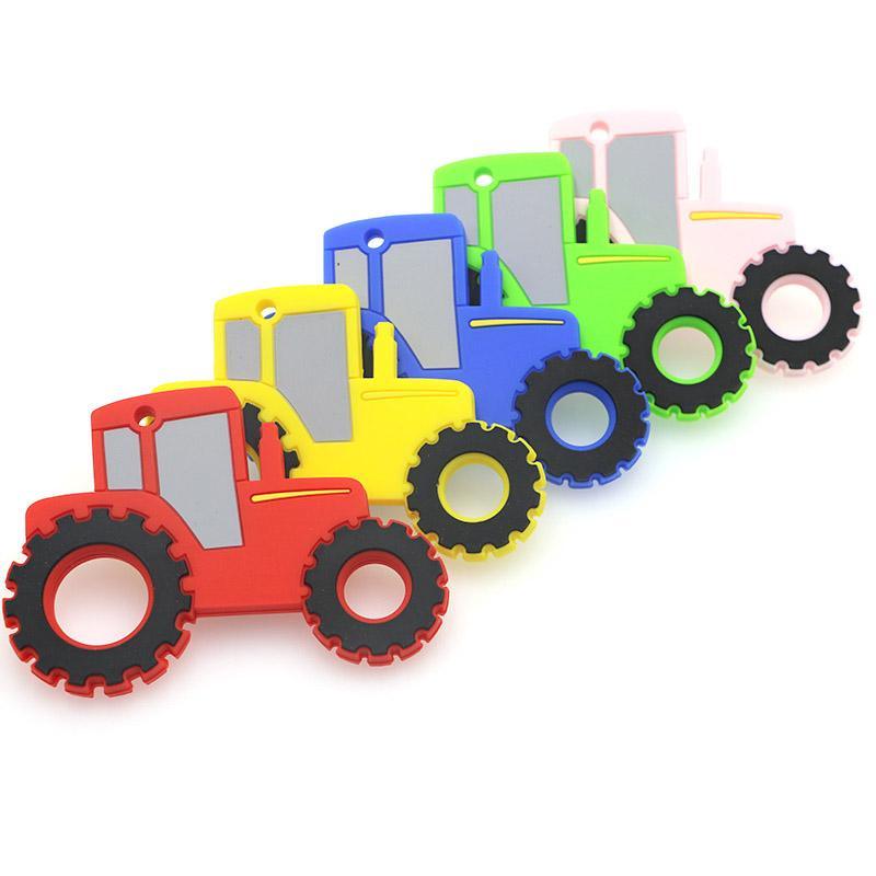 1 tétine en silicone en forme de tracteur pour bébé, jouet de dentition pour rongeurs, à mâcher en forme d'animal, produits pour bébé, cadeau d'allaitement pour bébés et enfants