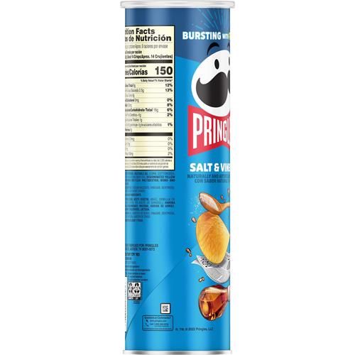 Pringles Chips de pommes de terre croustillantes, collations du midi, collations à emporter, sel et vinaigre, boîte de 156 g (1 boîte)