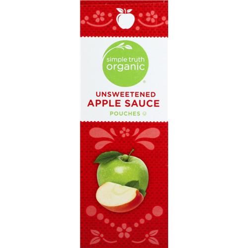 Compote de pommes biologique sans sucre Simple Truth en sachets 4 unités / 90 g
