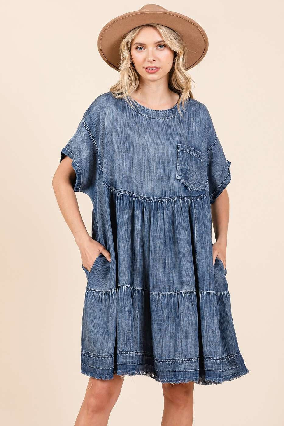 Robe Courte Ample Coupe Relax Bohème Confortable et Respirante pour Femme