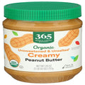 Beurre de cacahuètes crémeux biologique sans sucre et sans sel ajouté Whole Foods Market, 737 g