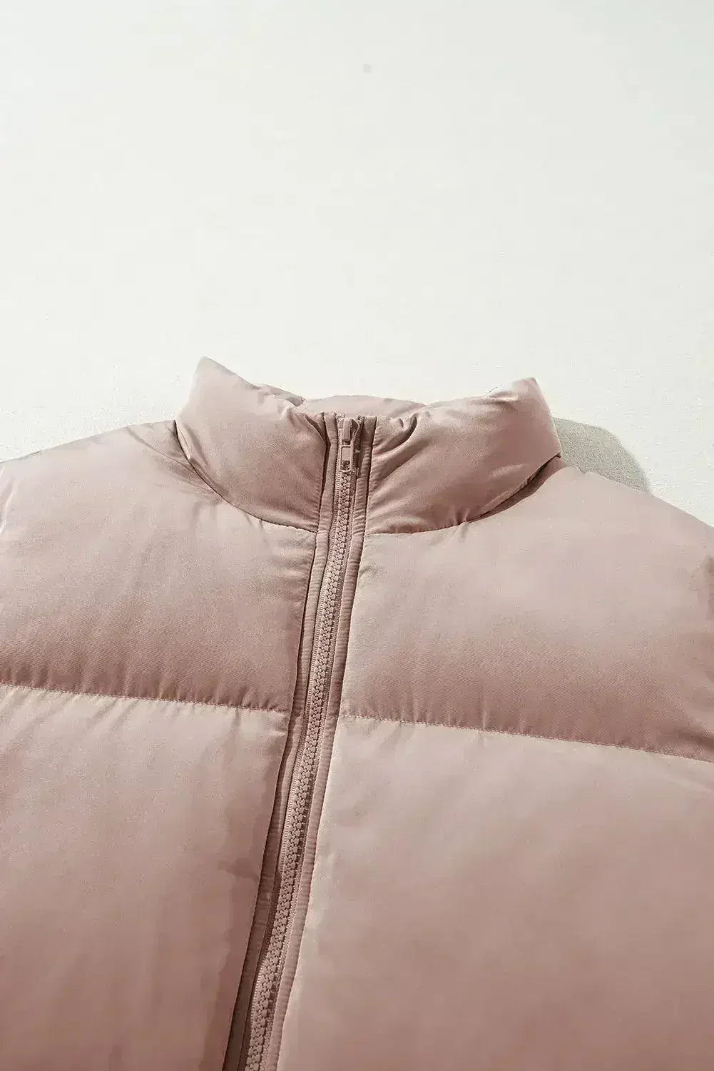 Doudoune matelassée zippée rose abricot
