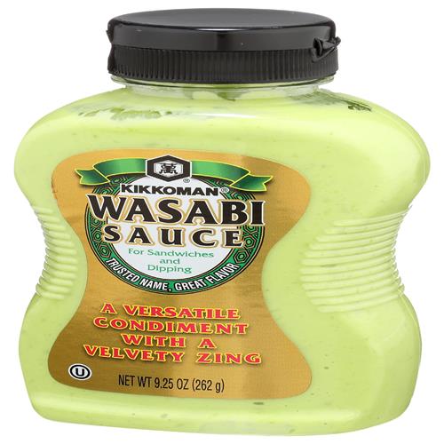 Kikkoman – Sauce Wasabi Idéale Pour Les Sandwichs et les Trempettes – Assaisonnement Polyvalent Épicé Plats Sushi, Sashimi – Bouteille Scellée – 9.25 Oz (Lot de 1), Vert