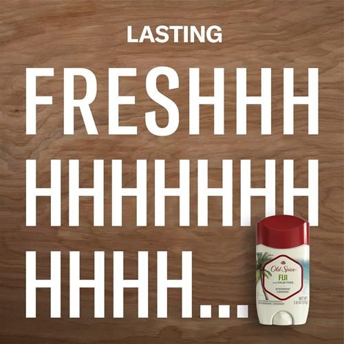Déodorant antisudorifique Old Spice pour hommes, protection 24h/24 et 7j/7 contre la transpiration et les odeurs, revitalisants avancés pour la peau, parfum Fiji avec palmier, bâton invisible, 73 g (paquet de 2)
