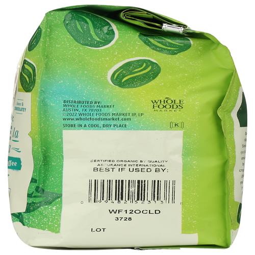Whole Foods Market, Café biologique La Duena, torréfaction moyenne, grains entiers, 340 g