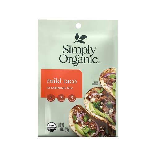 Assaisonnement doux pour tacos Simply Organic, certifié biologique, végétarien, 28 g