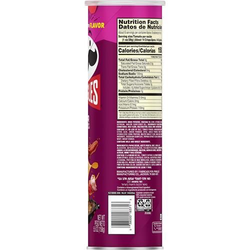 Pringles Chips de pommes de terre, collations pour le déjeuner, collations nomades, barbecue, boîte de 155 g (1 boîte)