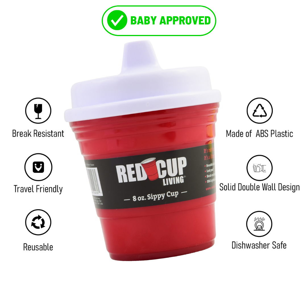 Gobelet incassable de 8 oz pour enfants - Qualité supérieure, facile à tenir, parfait pour le temps passé sur le ventre, Lot de 2