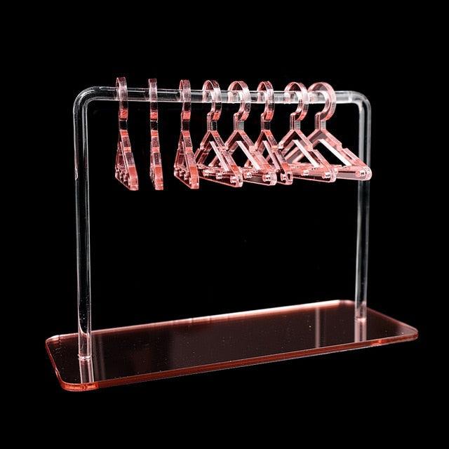 8 présentoirs de bijoux créatifs en acrylique transparent pour boucles d'oreilles, pendentifs, organisateur de boucles d'oreilles pendantes, mini support de collier, organisateur de bijoux