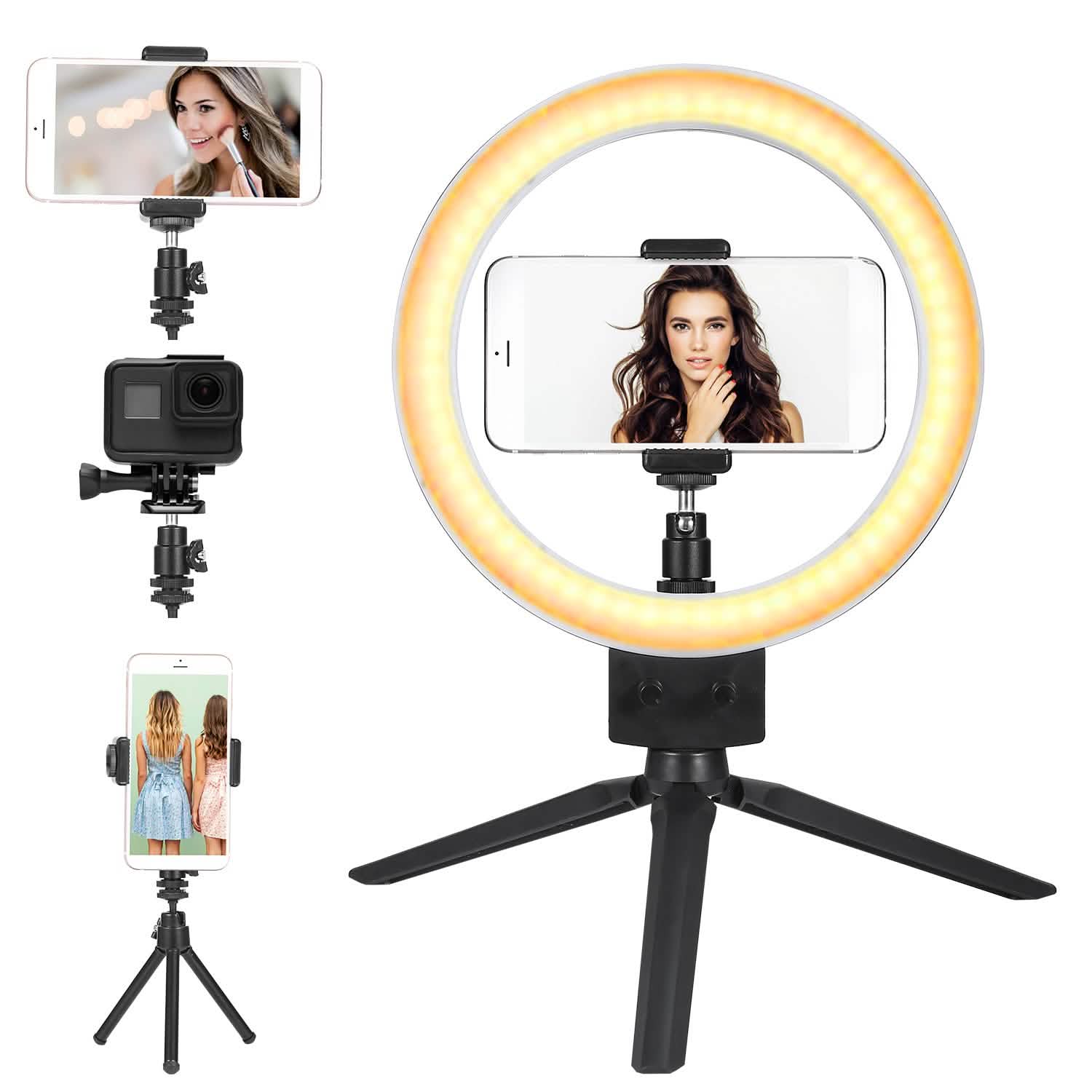 Anneau lumineux LED dimmable de 9" avec trépied