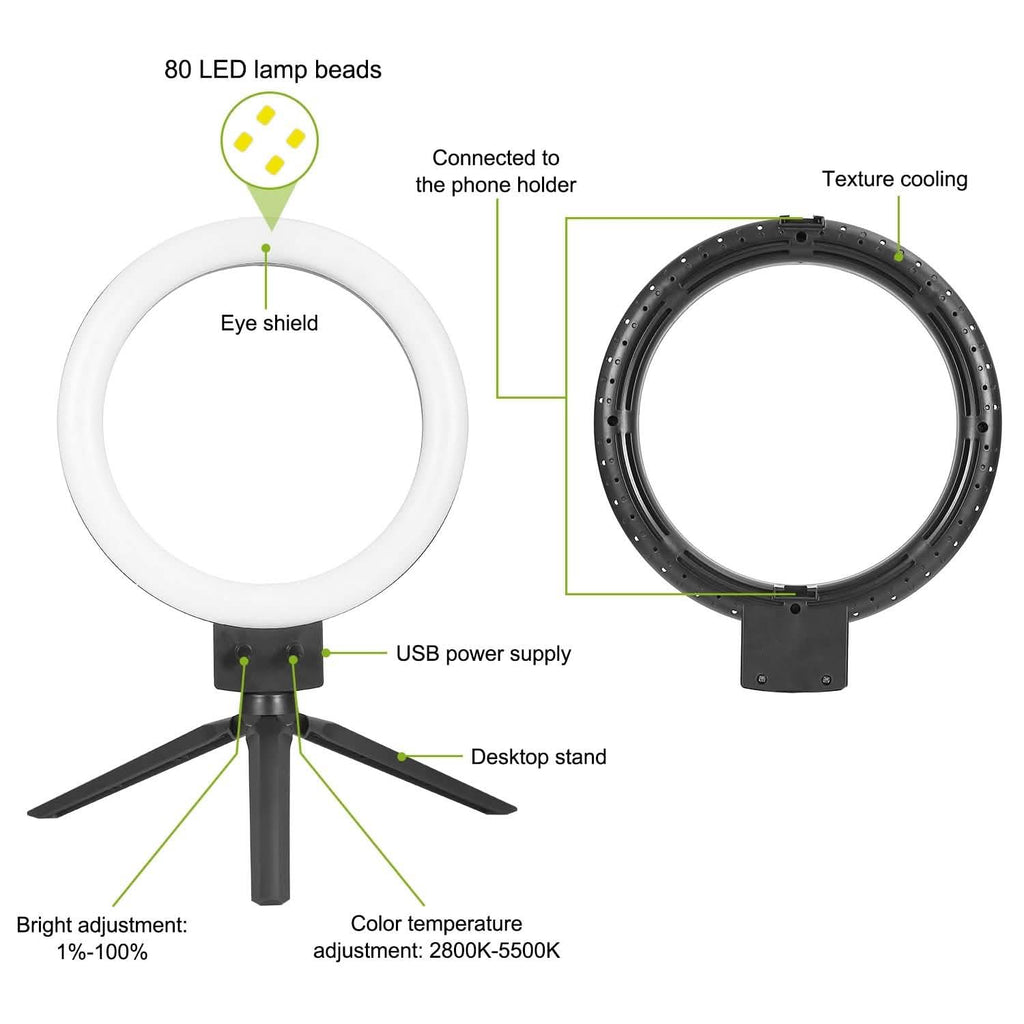 Anneau lumineux LED dimmable de 9" avec trépied