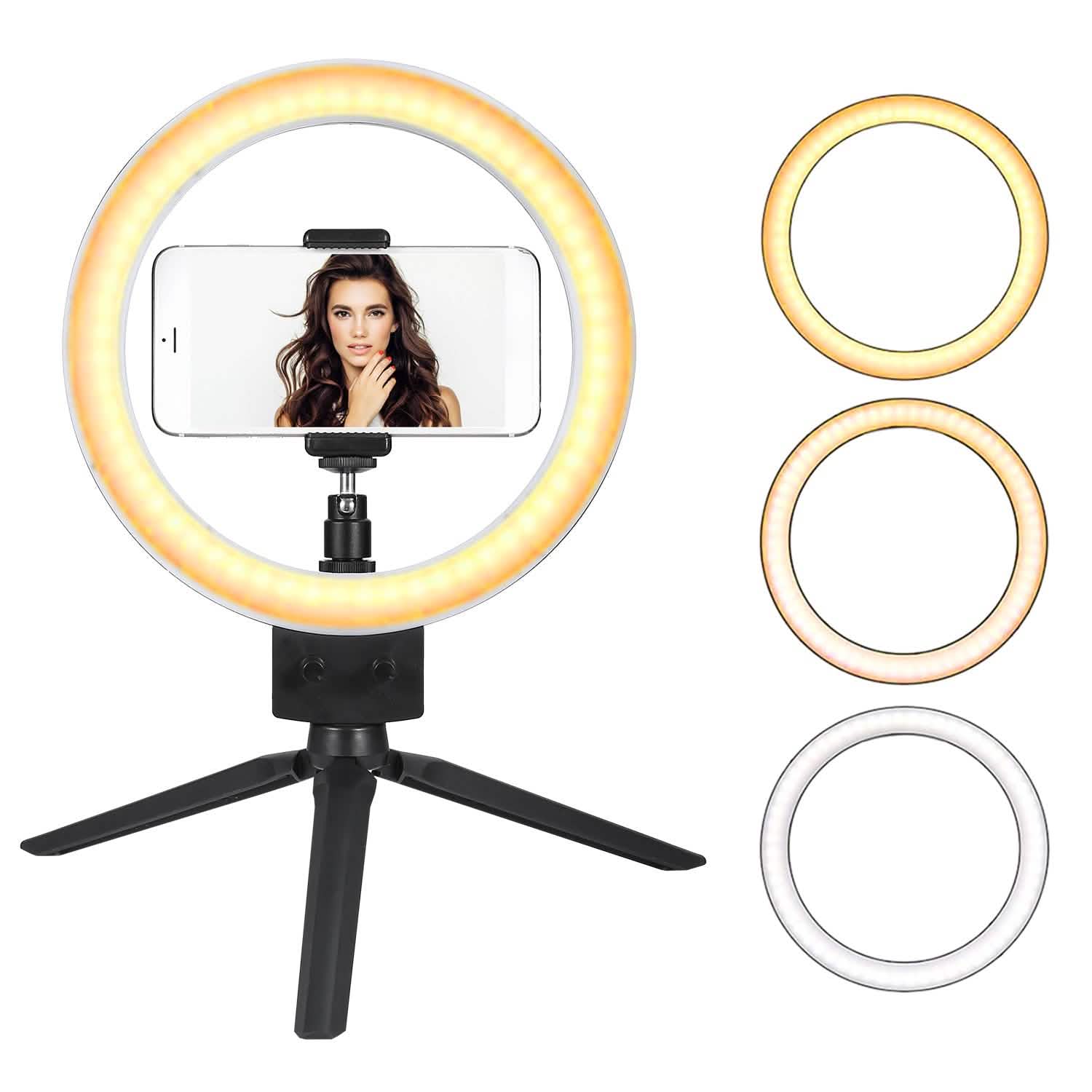 Anneau lumineux LED dimmable de 9" avec trépied