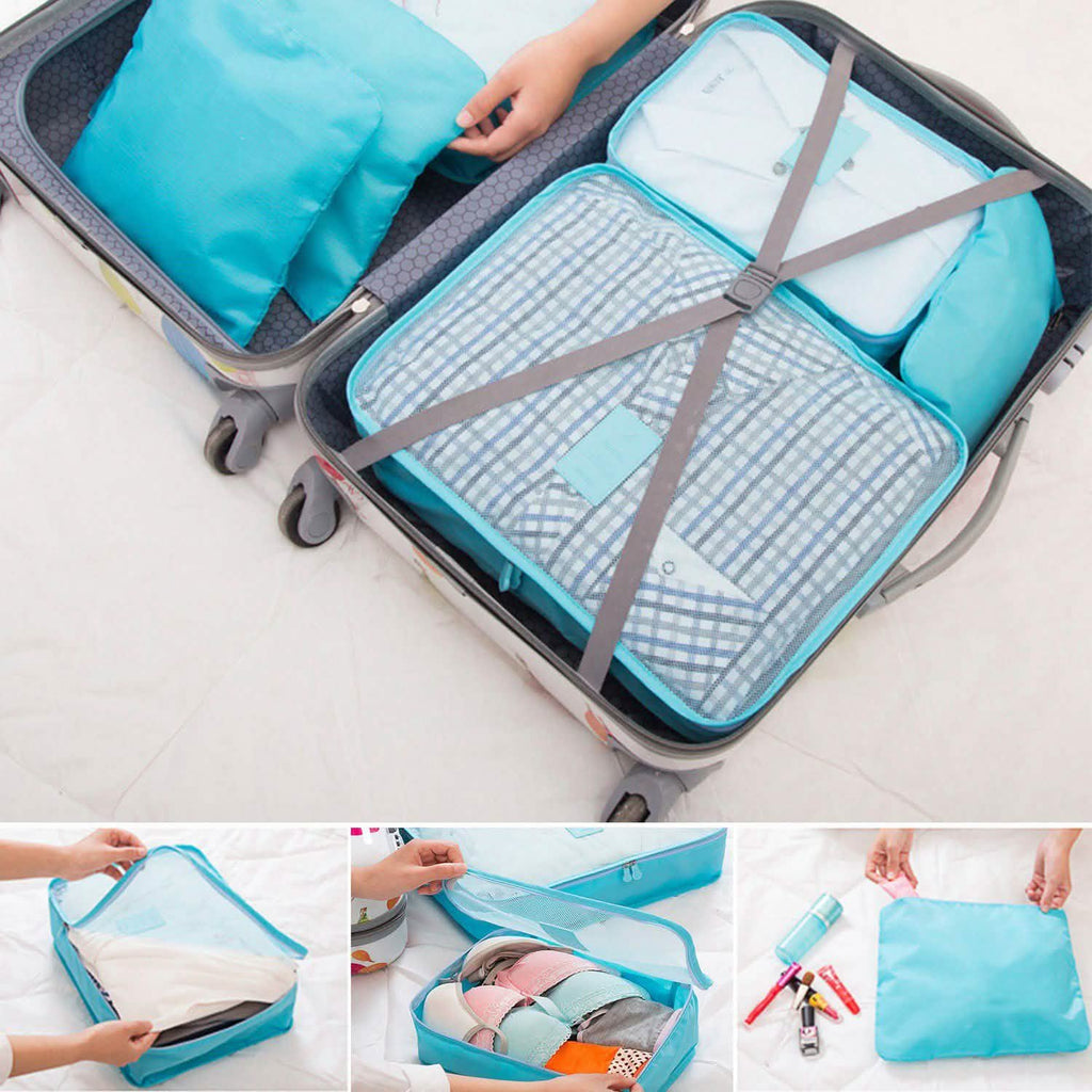 Lot de 9 pièces : sacs de rangement pour vêtements, organisateur de voyage résistant à l'eau pour bagages
