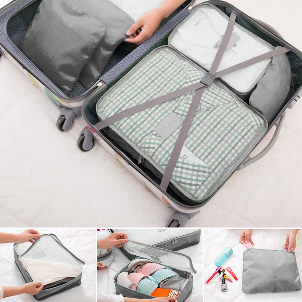 Lot de 9 pièces : sacs de rangement pour vêtements, organisateur de voyage résistant à l'eau pour bagages