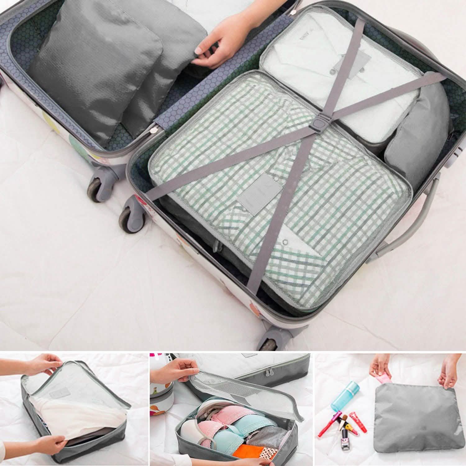 Lot de 9 pièces : sacs de rangement pour vêtements, organisateur de voyage résistant à l'eau pour bagages