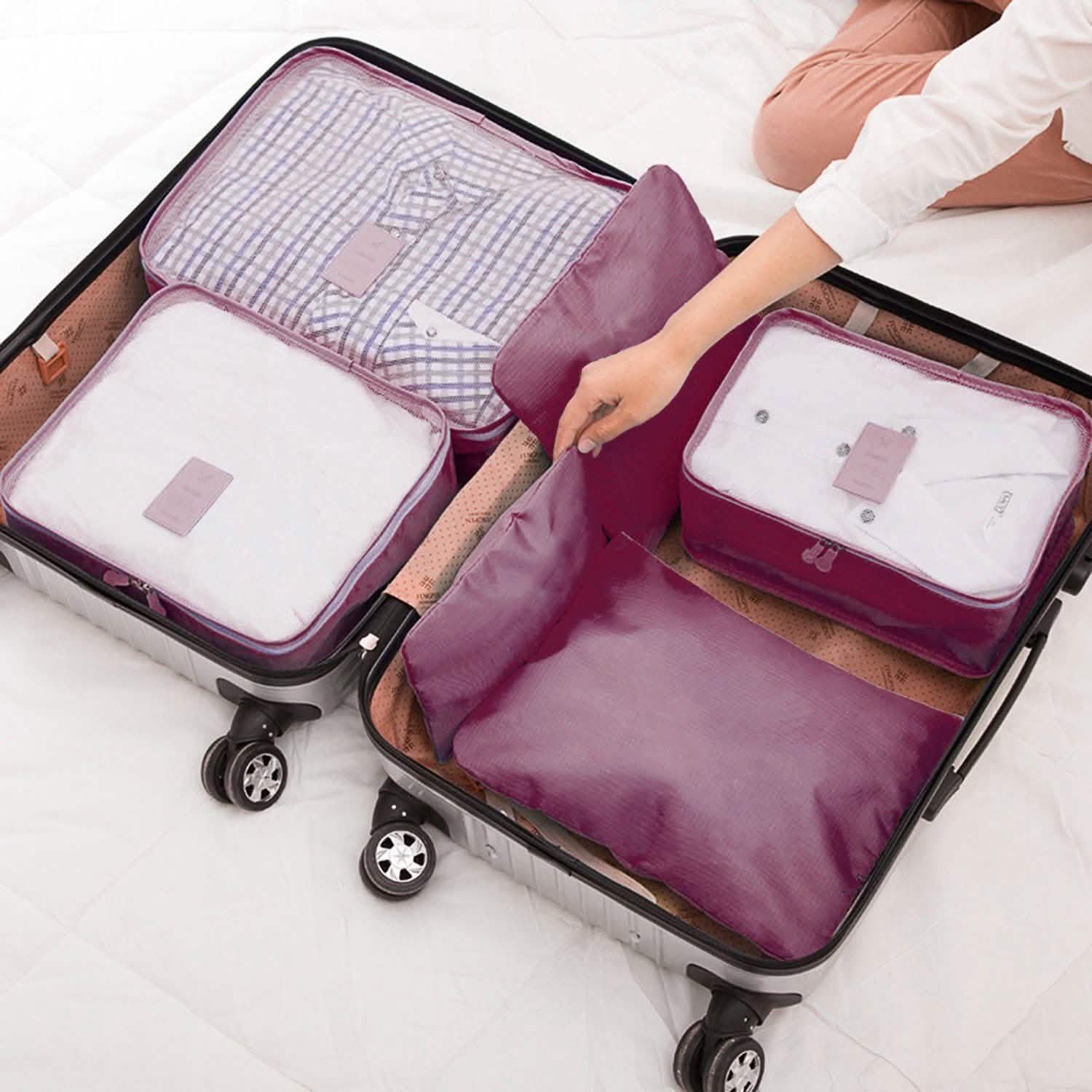 Lot de 9 pièces : sacs de rangement pour vêtements, organisateur de voyage résistant à l'eau pour bagages