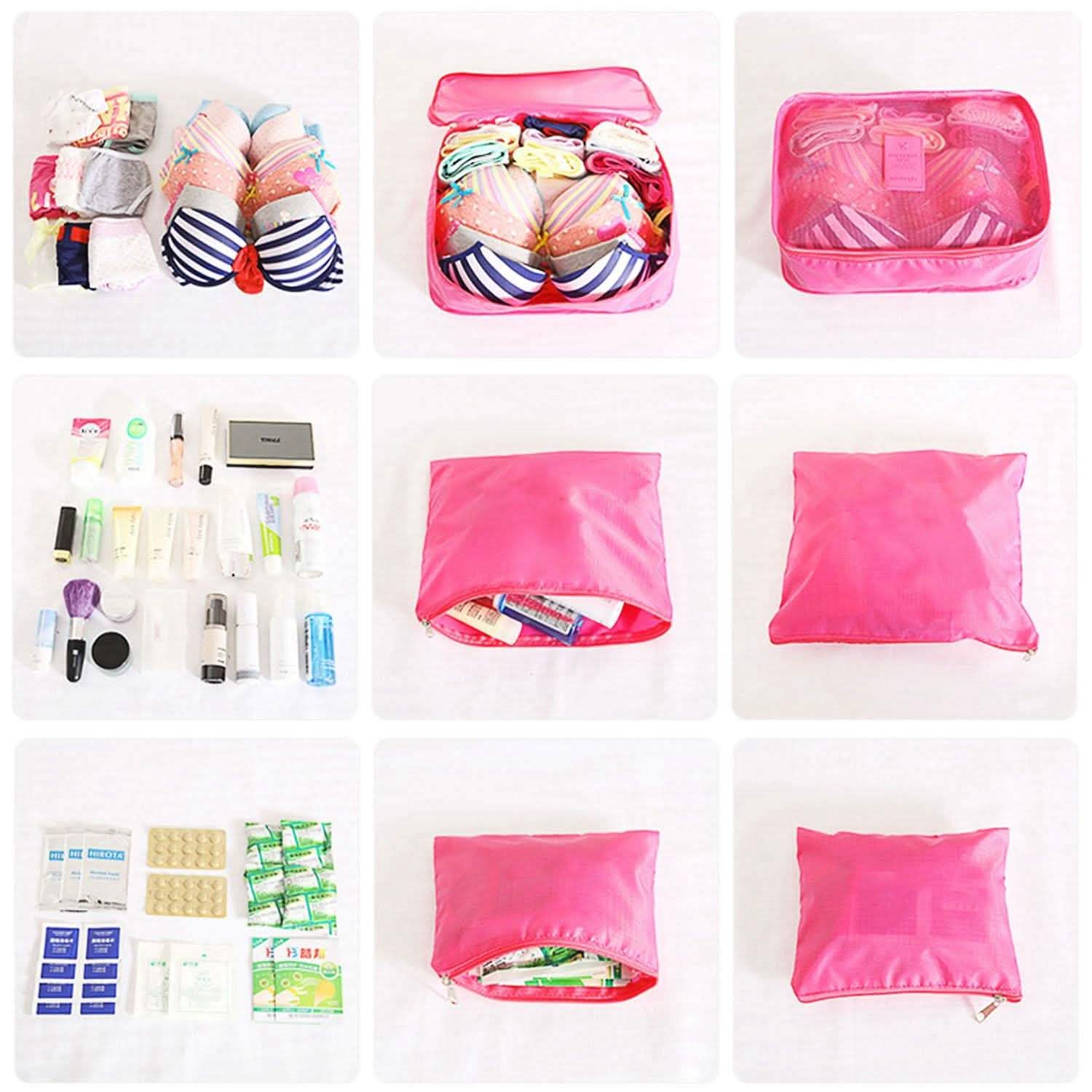 Lot de 9 pièces : sacs de rangement pour vêtements, organisateur de voyage résistant à l'eau pour bagages
