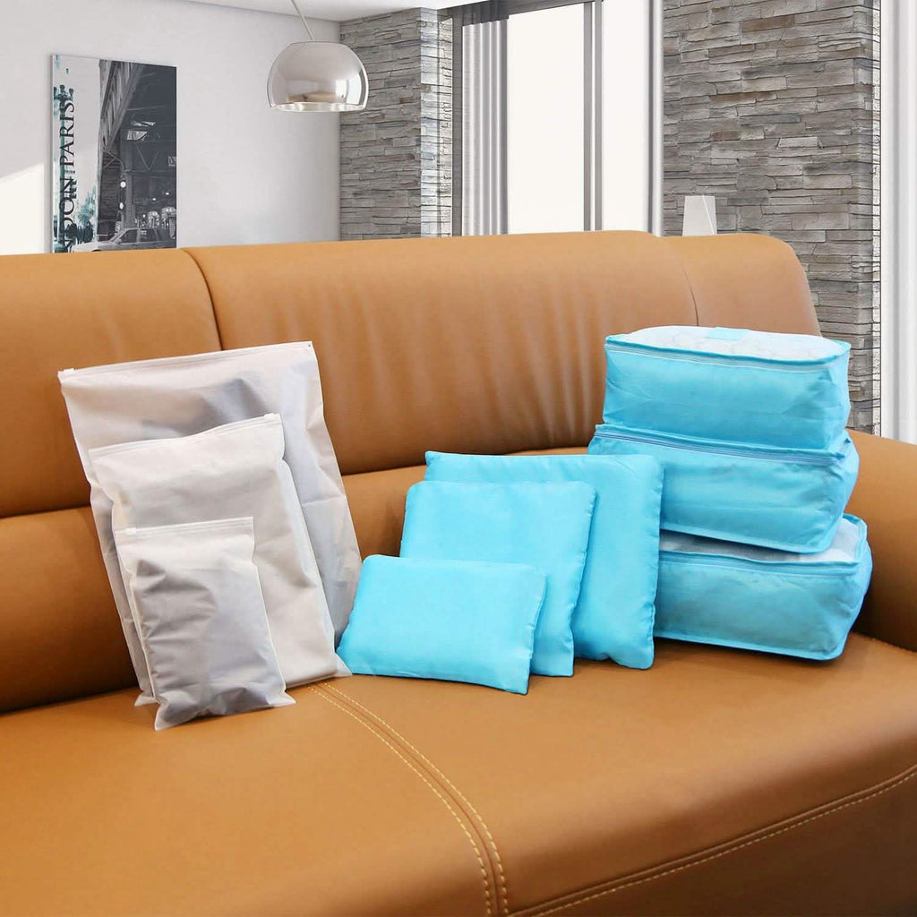 Lot de 9 pièces : sacs de rangement pour vêtements, organisateur de voyage résistant à l'eau pour bagages