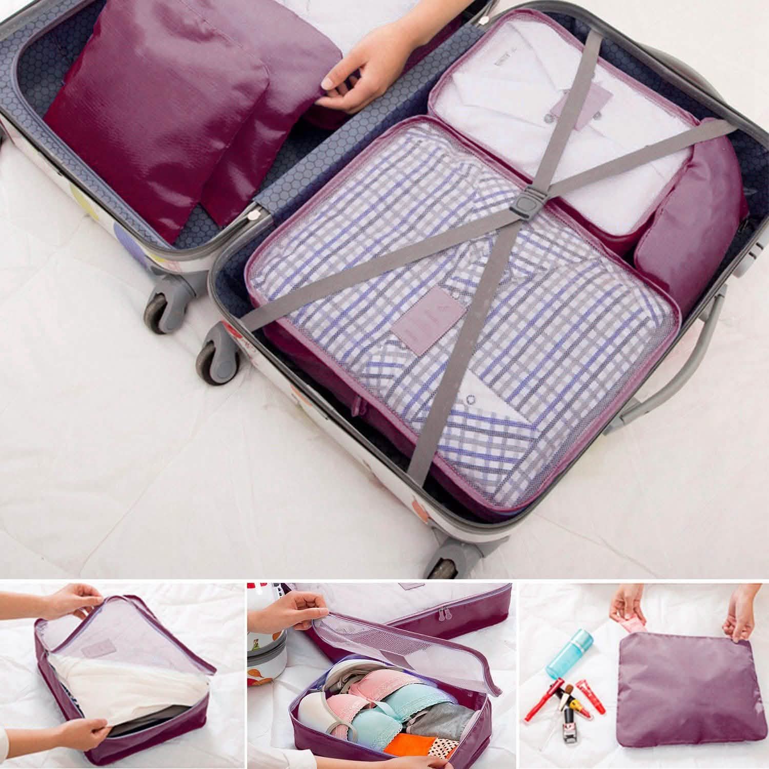 Lot de 9 pièces : sacs de rangement pour vêtements, organisateur de voyage résistant à l'eau pour bagages