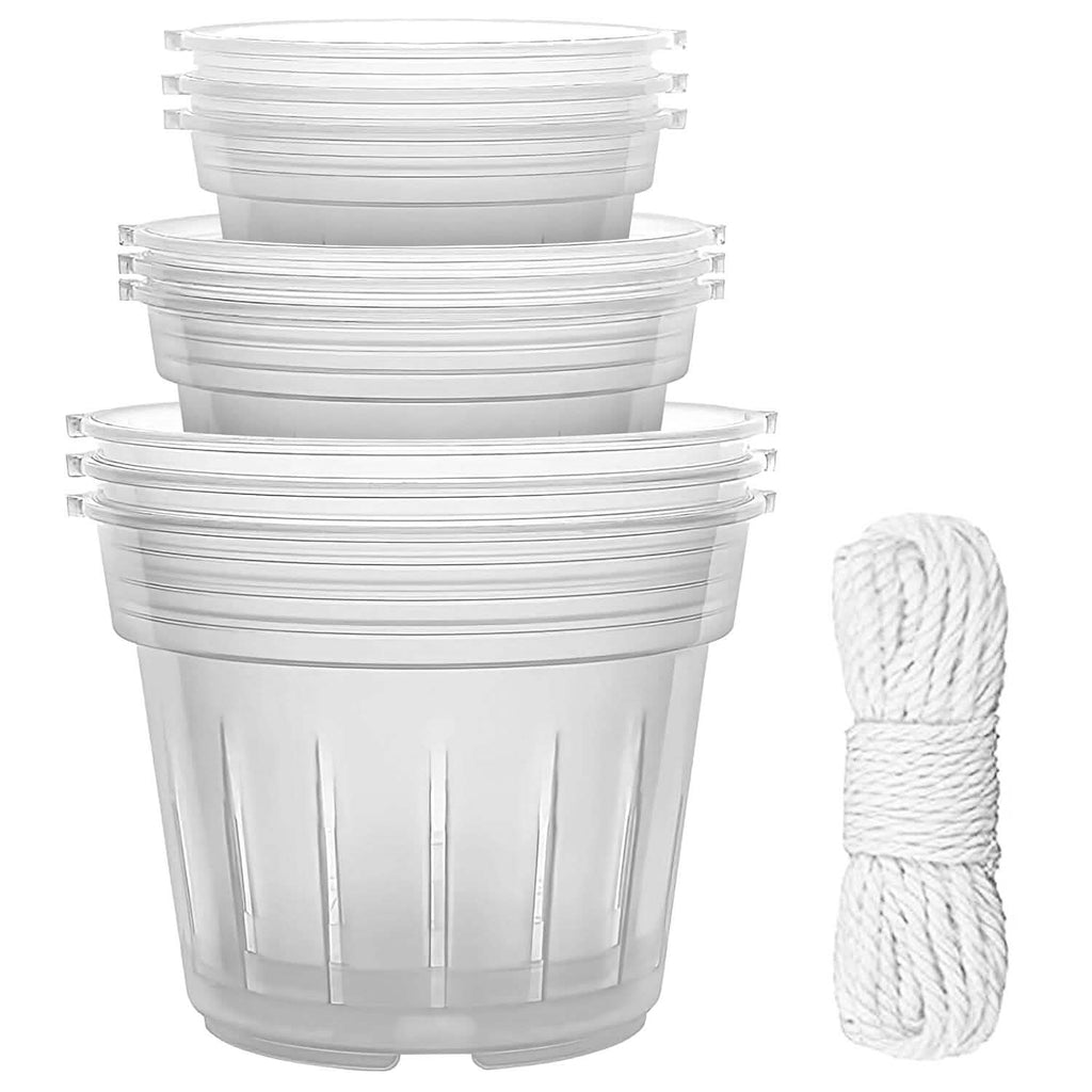 Lot de 9 : Pots d'orchidées transparents, réutilisables, en plastique, pour semis de fleurs
