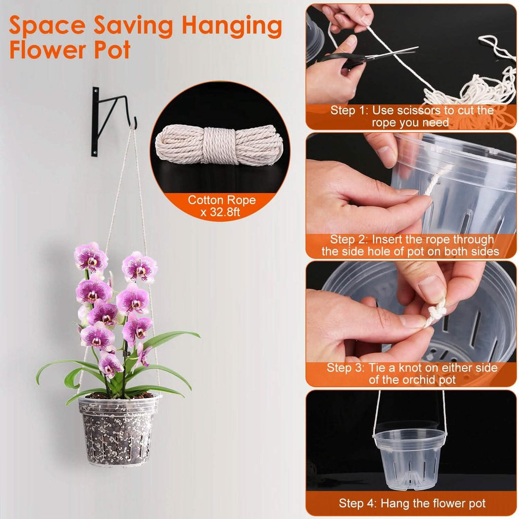 Lot de 9 : Pots d'orchidées transparents, réutilisables, en plastique, pour semis de fleurs