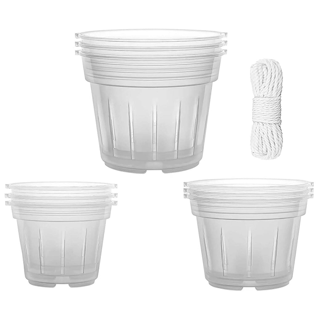 Lot de 9 : Pots d'orchidées transparents, réutilisables, en plastique, pour semis de fleurs