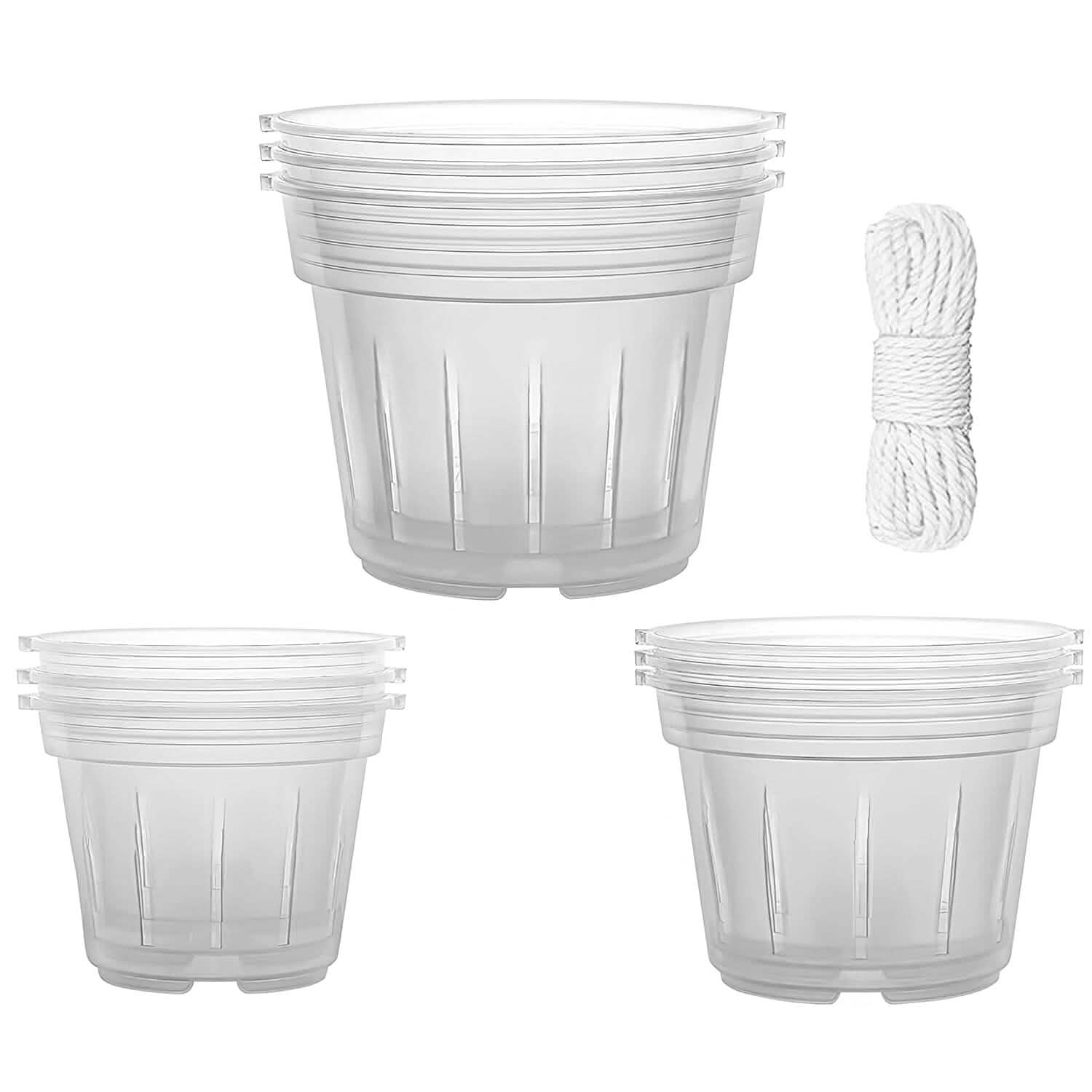 Lot de 9 : Pots d'orchidées transparents, réutilisables, en plastique, pour semis de fleurs