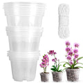 Lot de 9 : Pots d'orchidées transparents, réutilisables, en plastique, pour semis de fleurs