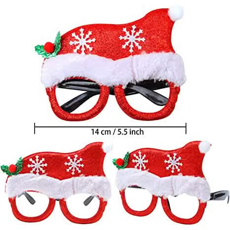 9 pièces : Monture de lunettes de Noël à paillettes