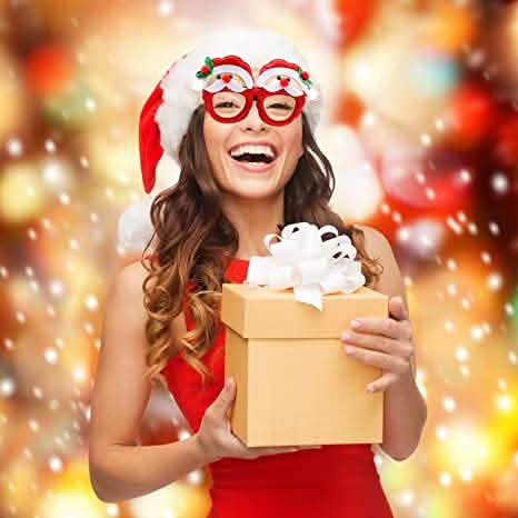 9 pièces : Monture de lunettes de Noël à paillettes