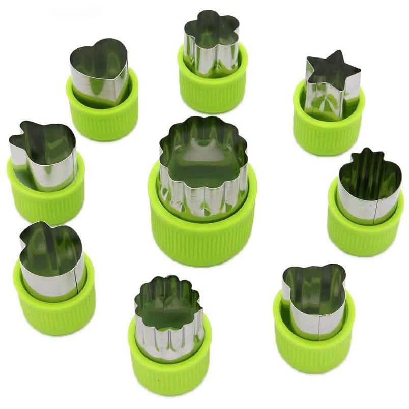 Ensemble de 9 pièces : Formes de découpe de légumes LENK