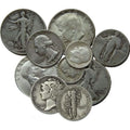 90 % pièces d'argent de récupération 1 $ valeur faciale - Pièces mélangées, état de circulation moyen