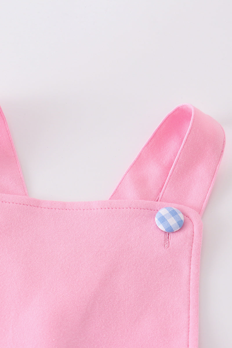 Ensemble fille avec appliqué chien rose premium