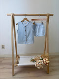 Ensemble shorty en mousseline Premium Sky