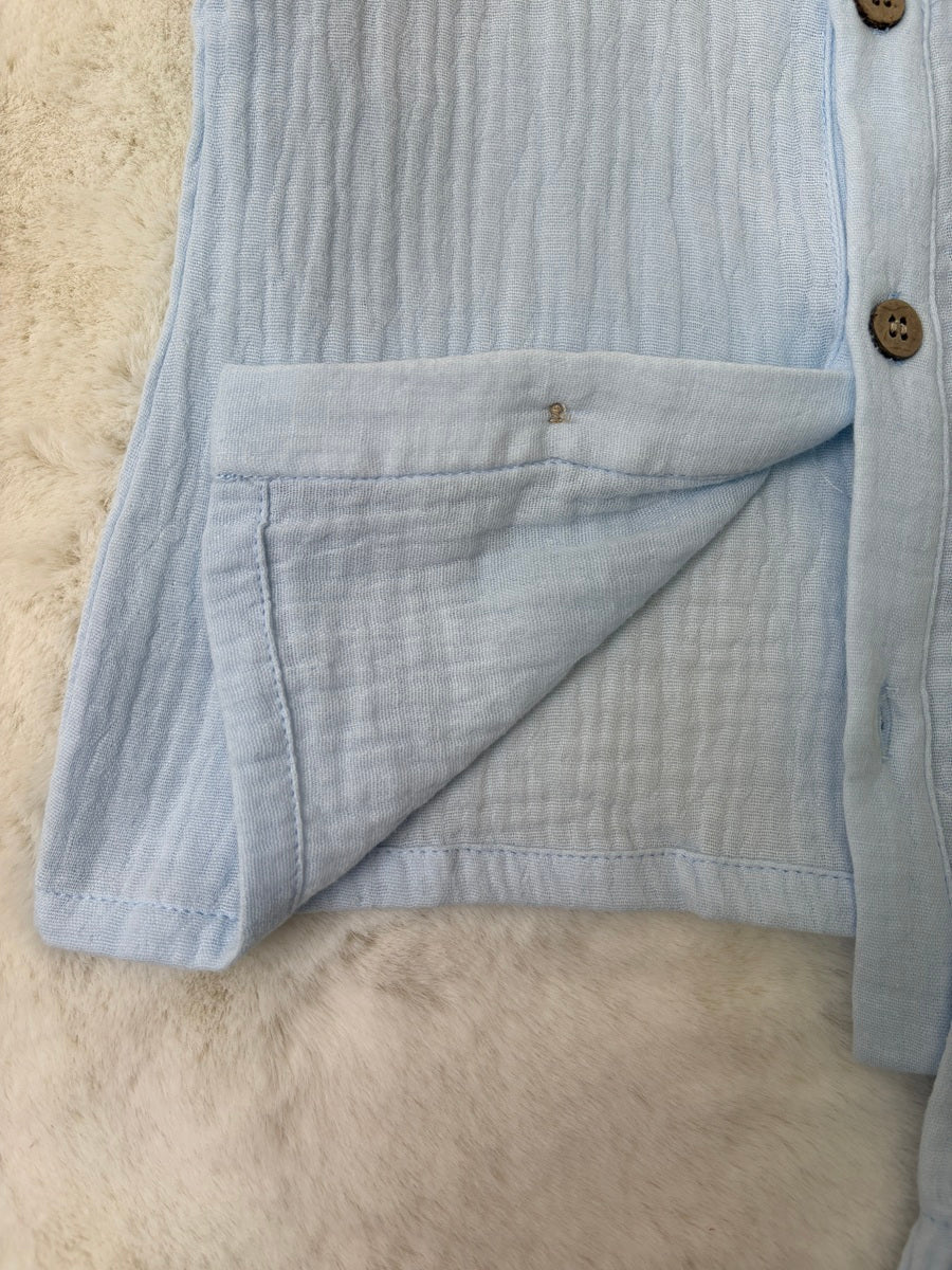 Ensemble shorty en mousseline Premium Sky