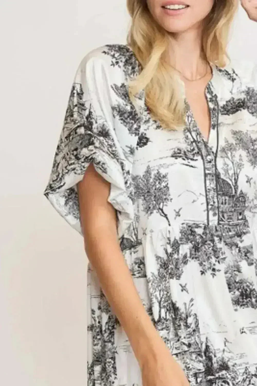 Robe grande taille imprimé paysage bicolore Umgee