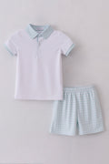 Ensemble short sport bleu