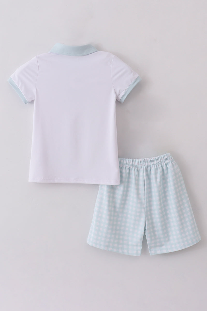 Ensemble short sport bleu