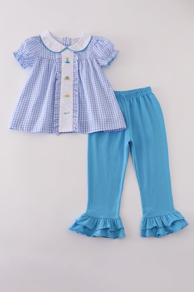 Ensemble jupe à volants citrouille princesse bleue