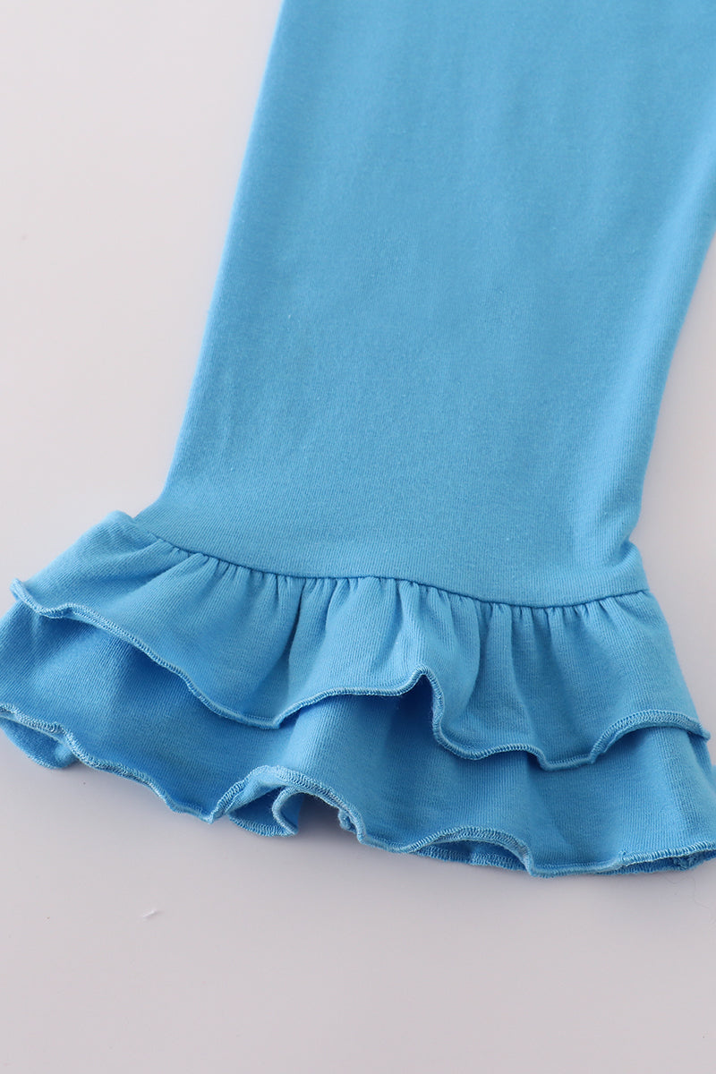 Ensemble jupe à volants citrouille princesse bleue
