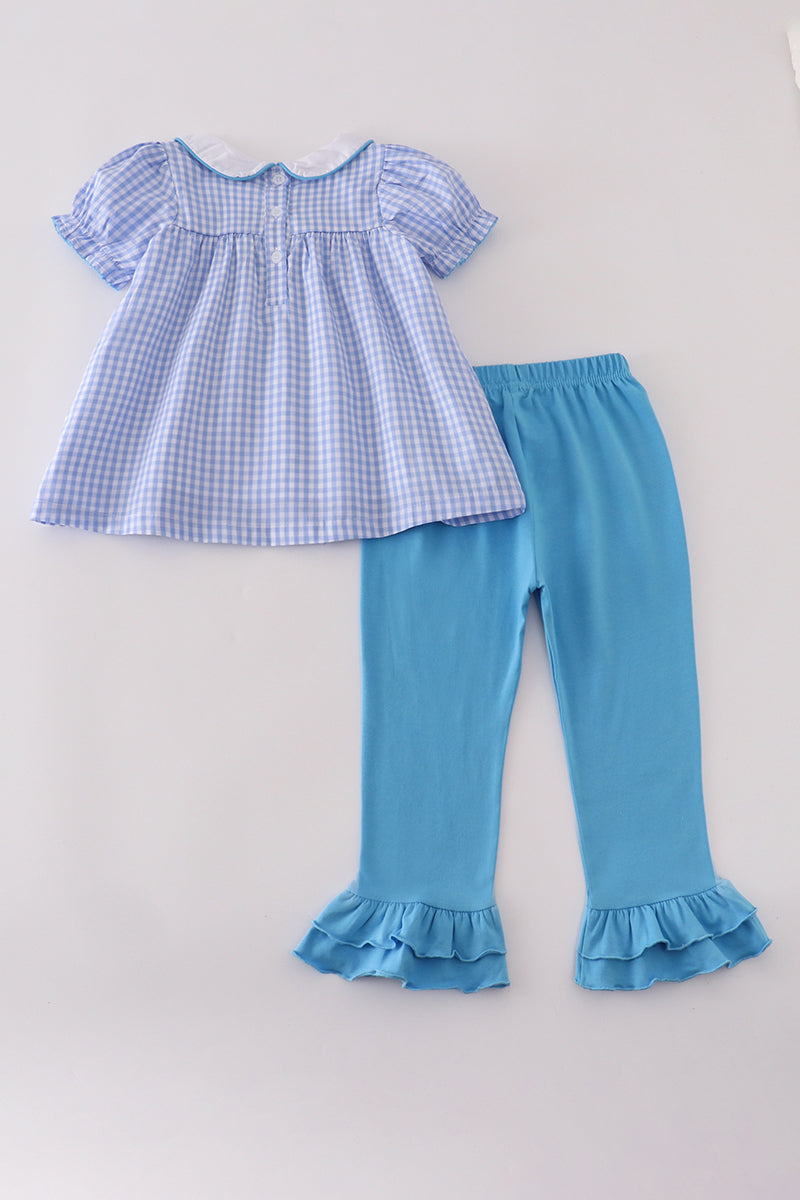Ensemble jupe à volants citrouille princesse bleue