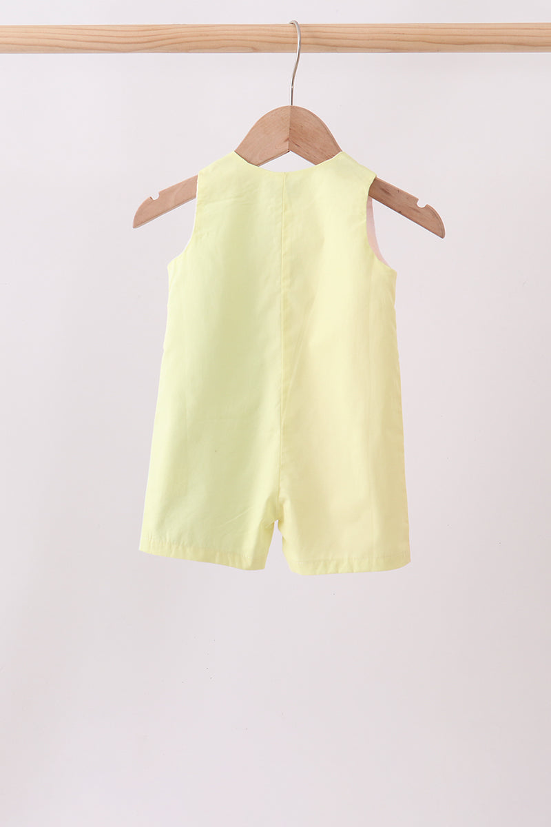 Barboteuse colorblock bleue et jaune