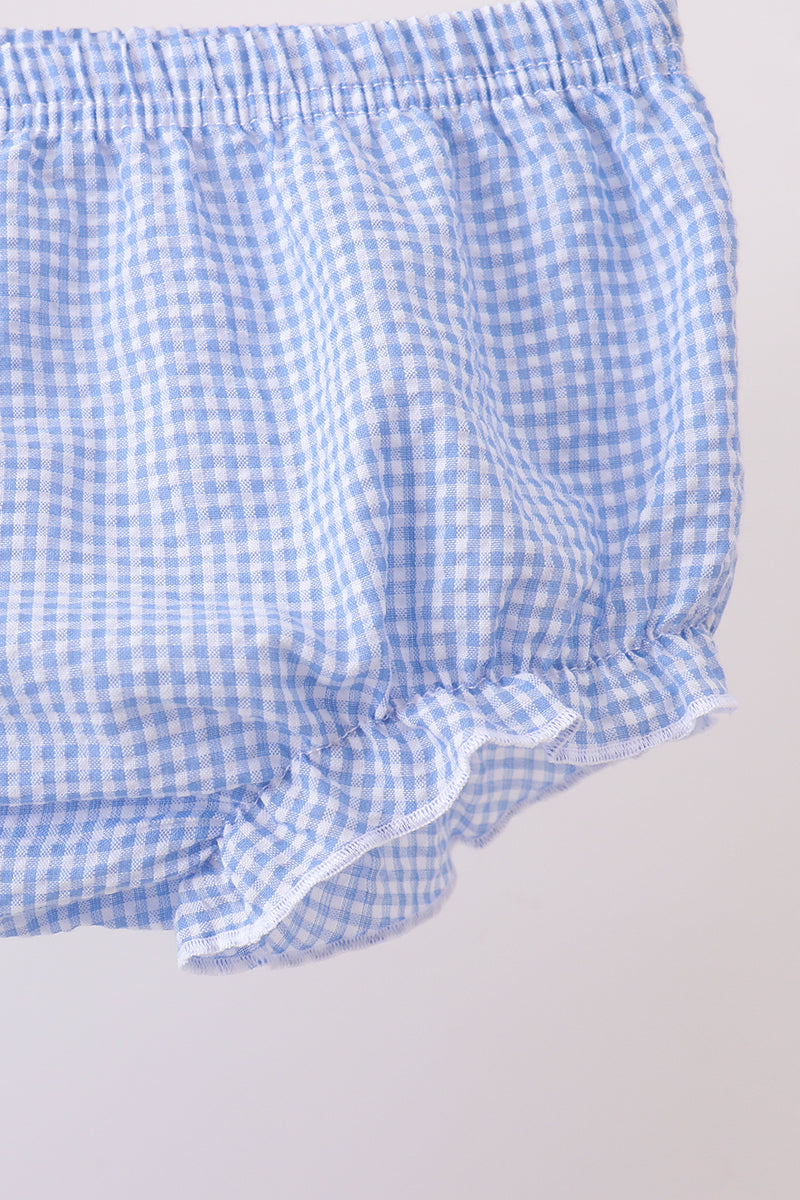 Ensemble bloomer à volant brodé drapeau bleu