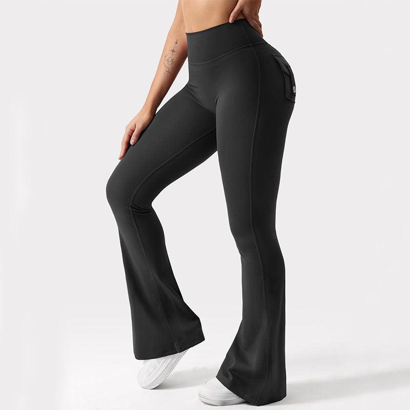 🖤 Legging d'entraînement taille haute avec poches cargo pour femme